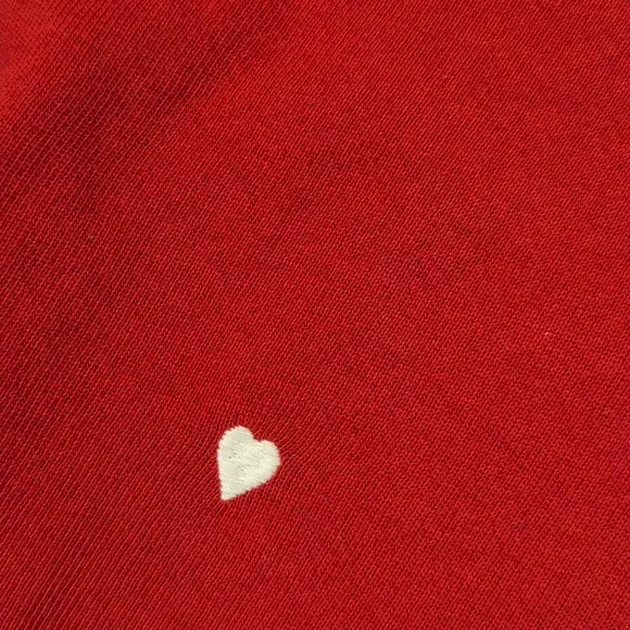 THE GREAT. Red Joggers with White Heart Accents - Picture 3 of 9